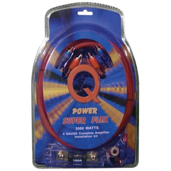 Q Power Qpower 4GAMPKITSFLEX 4 Gauge Super Flex Amplifier Kit 4GAMPKITSFLEX